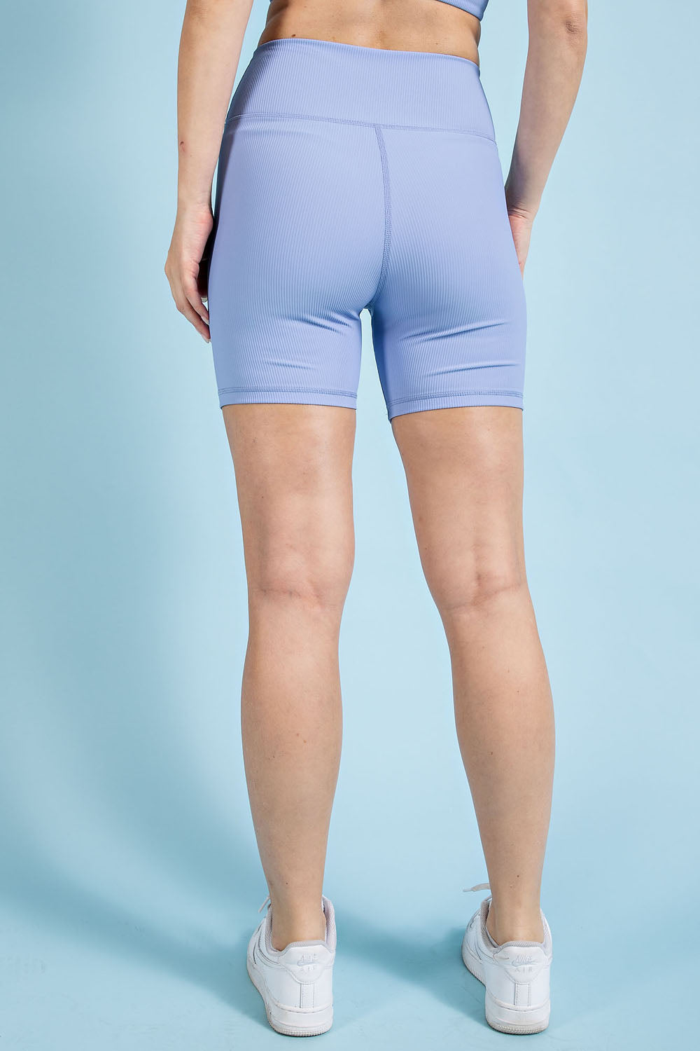 NYLON RIB V WAIST BIKER PANTS