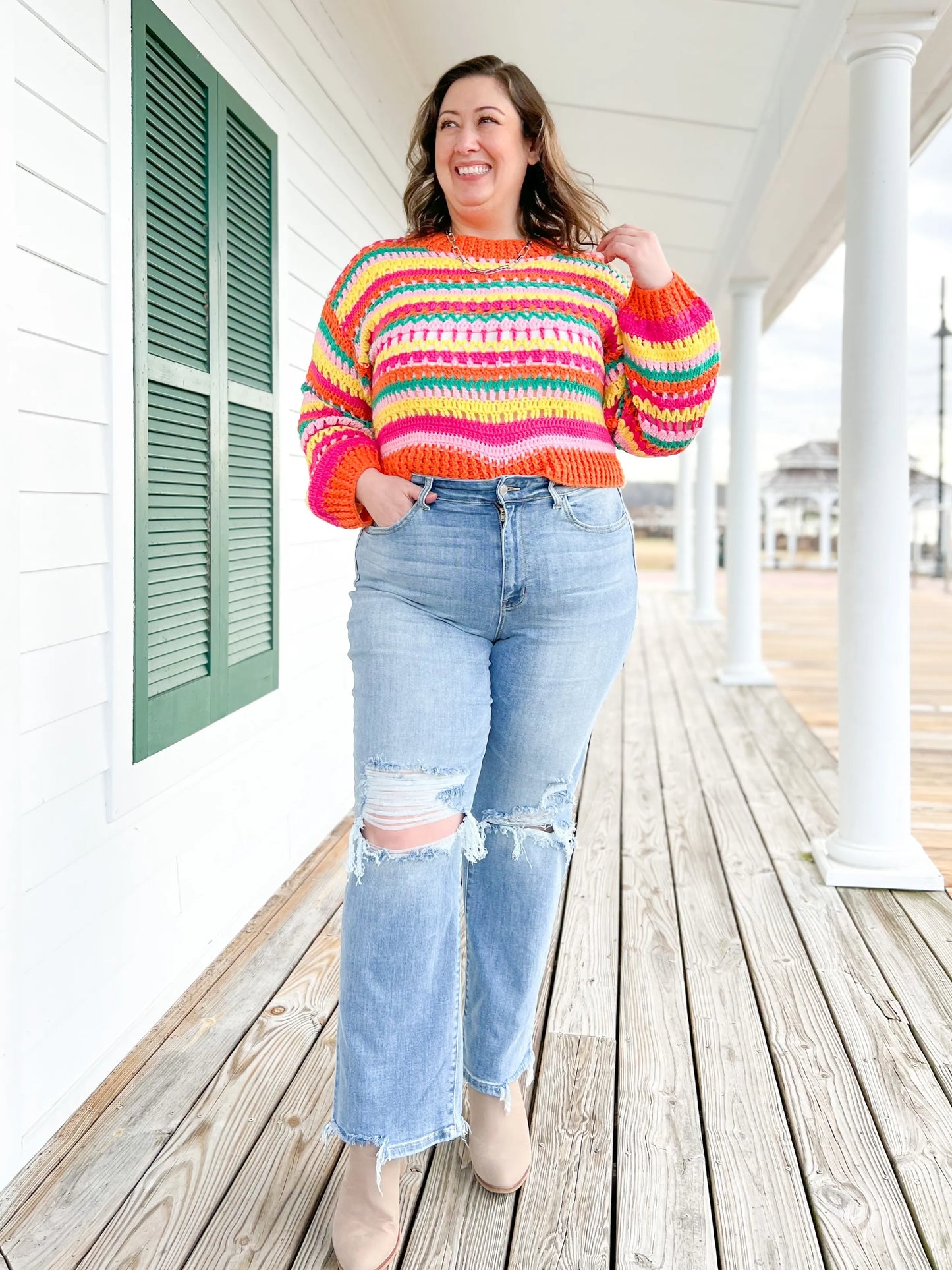 Judy Blue Wonderwall High Rise 90s Destroyed Knee Straight Leg Jeans