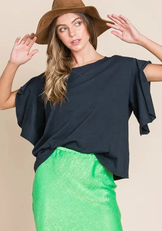 Short Sleeves Solid Oversize Top