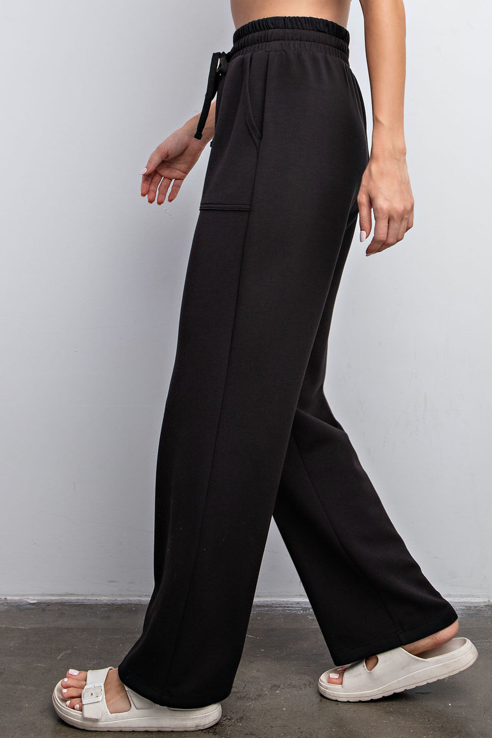 MODAL POLY SPAN STRAIGHT LOUNGE PANTS WITH POCKETS