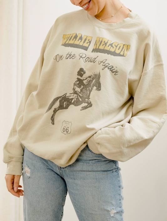 WILLIE NELSON ROUTE 66 THRIFTED SWEATSHIRT